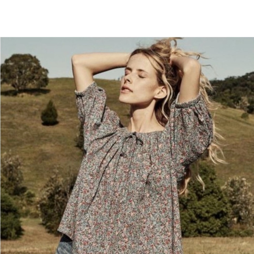DÔEN Sia Top in Petit Jardin print size M